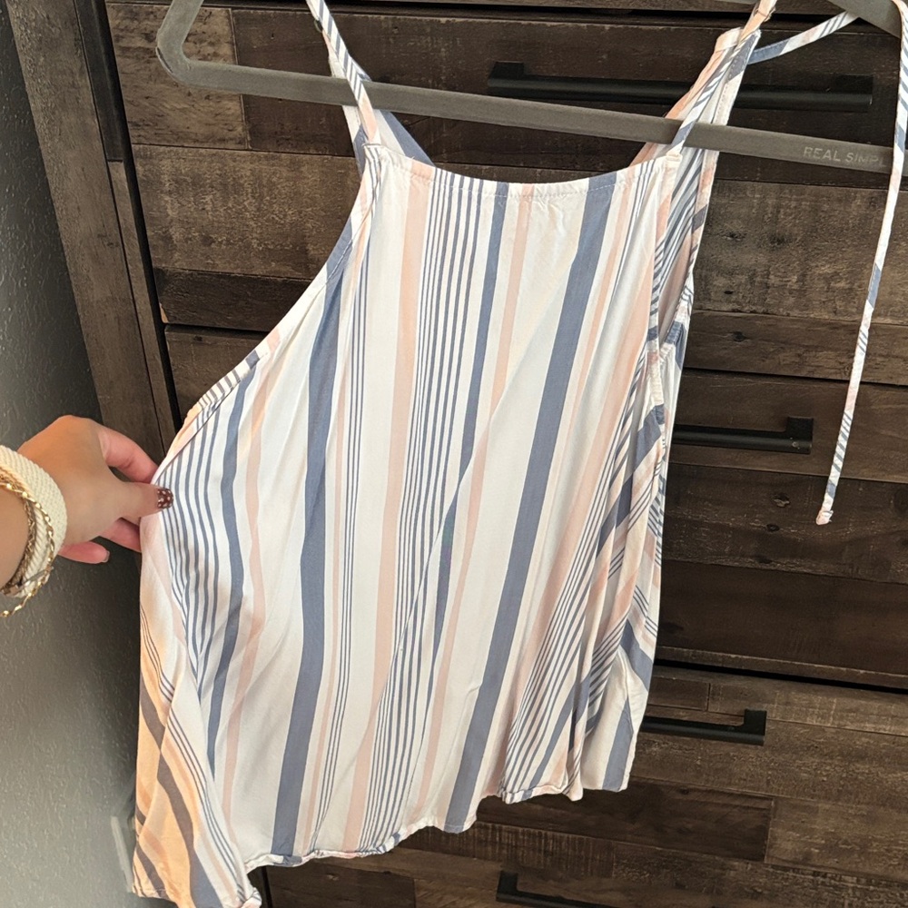 Hollister Blue and Pink Striped Camisole